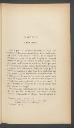 Chapitre VII - L'exil (suite).