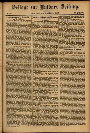 Zweite Ausgabe vom Samstag, den 12. Oktober 1895.