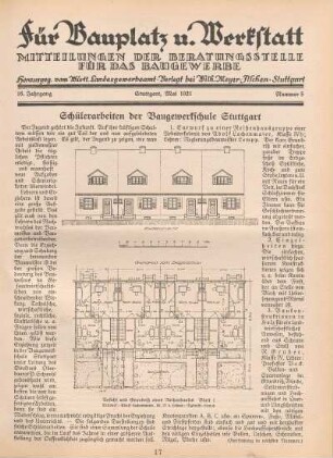 Schülerarbeiten der Baugewerkschule Stuttgart