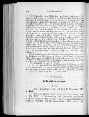 VI. Abschnitt: Schlußbestimmungen (§§ 176, 177)