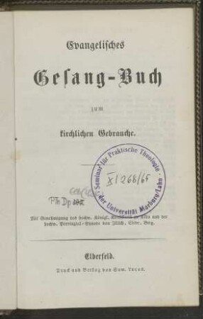 Evangelisches Gesang-Buch zum kirchlichen Gebrauche