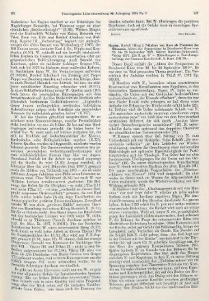 122-124 [Rezension] Nikolaus von Kues als Promotor der Ökumene