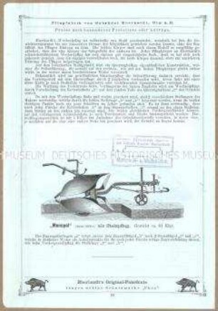 Eberhardt's vollständig schmiedestählerner Wechselpflug "Monopol" als Stelzpflug