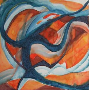 Bewegung blau-orange
