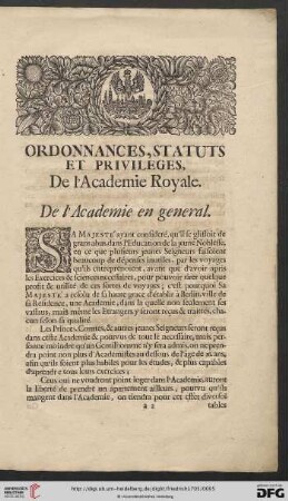 De l'Academie en general