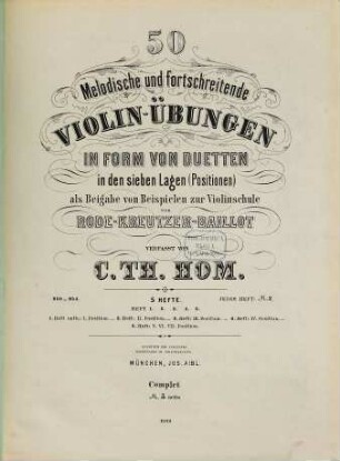 50 melodische & fortschreitende Violin-Uebungen in Form von Duetten ...