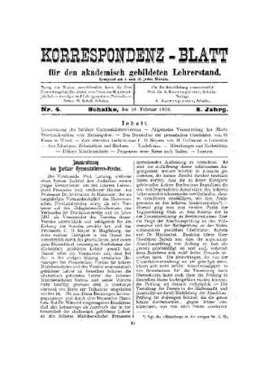 Januarsitzung des Berliner Gymnasiallehrer-Vereins