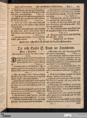 Die erste Epistel S. Pauli an Timotheum.