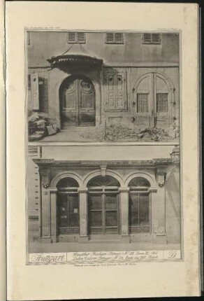 D. Hausthür Büchsen Strasse No 26. Laden Calver Strasse No 24