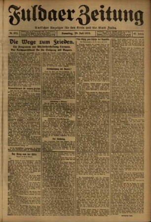 Ausgabe vom Samstag, den 29. Juli 1922.