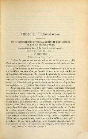 Moritz Schiff's gesammelte Beiträge zur Physiologie : Recueil des mémoires physiologiques de Maurice Schiff, 3