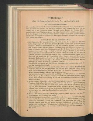 Mitteilungen über die Immatrikulation, die An- und Abmeldung