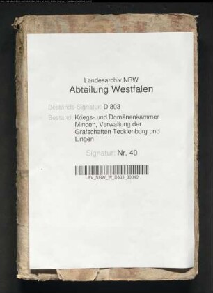 Hypothekenbuch der Bauerschaft Ost- und Westerbecke, Vogtei Cappeln