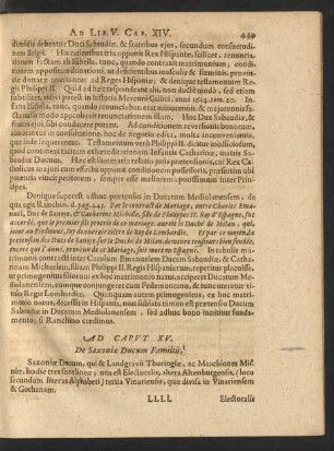 Ad Caput XV. De Saxoniae Ducum Familiis.