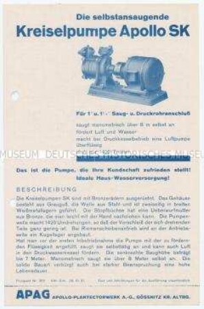 Die selbstansaugende Kreiselpumpe Apollo SK