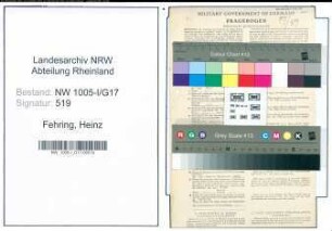 Entnazifizierung Heinz Fehring , geb. 16.06.1901 (Waeschereibesitzer)