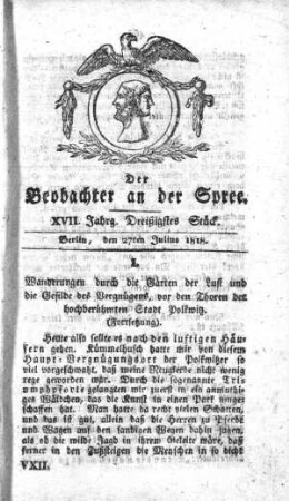 30. Stueck, 27. Juli 1818
