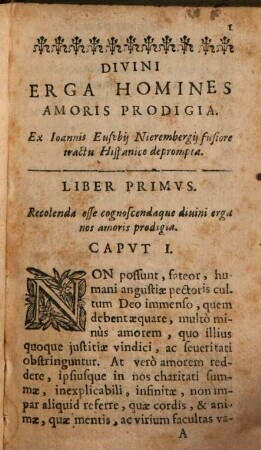 Prodigia divini erga homines amoris