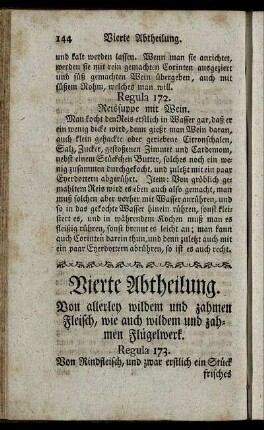 Vierte Abtheilung. Von allerley wilden und zahmen Fleisch, wie auch wilden und zahmen Flügelwerk.