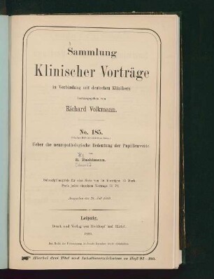 Ueber die neuropathologische Bedeutung der Pupillenweite