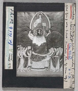 München, Staatsbibliothek, Clm 4452 (Perikopenbuch Heinrichs II.), fol. 33: Marientod