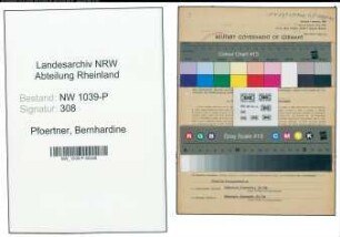 Entnazifizierung Bernhardine Pfoertner , geb. 11.10.1904 ()