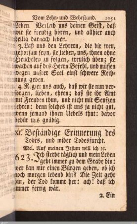 Beständige Erinnerung des Todes, und wider Todesfurcht.