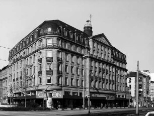 Hotel Hohenzollern (Geschäftshaus); Frankfurt, Düsseldorfer Straße 1, Düsseldorfer Straße 3, Düsseldorfer Straße 5, Düsseldorfer Straße 7, Poststraße 2, Poststraße 4