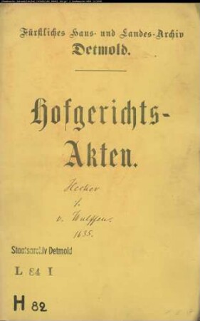Hecker, Gottschalk gegen Karl von Wulffens Witwe Katharina von Kerssenbrock - Schuldforderung