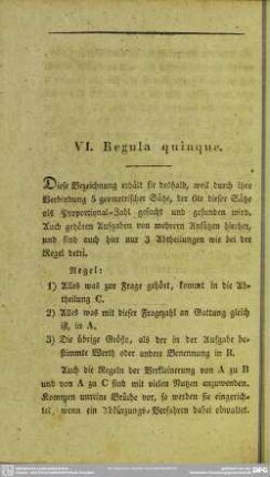 VI. Regula quinque