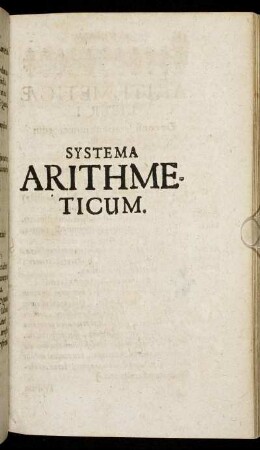 Systema Arithmeticum.