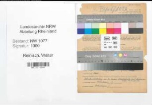Entnazifizierung Walter Reinisch , geb. 13.06.1896 (Polizist)
