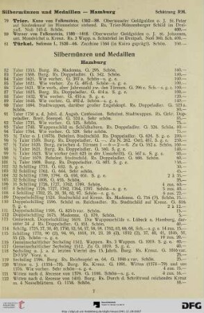 Silbermünzen und Medaillen (Nr. 82-780)