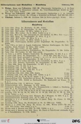 Silbermünzen und Medaillen (Nr. 82-780)