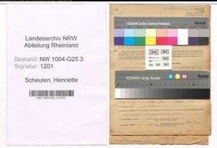 Entnazifizierung Henriette Scheuten , geb. 13.11.1909 (Geschaeftsinhaberin)