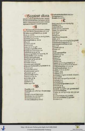 Alia tabula secundum ordinem alphabeti brevis
