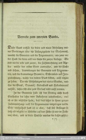 Vorrede zum zweyten Bande
