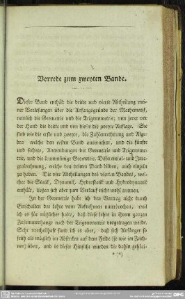 Vorrede zum zweyten Bande