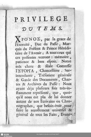 Privilege Du Tems