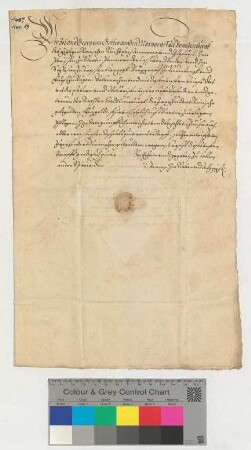 Markgraf Johans Georg zu Brandenburg bescheinigt den Empfang der zu Martini fälligen 200 rheinischen Goldgulden.