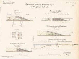 Königsberger Seekanal Bauwerke zur Sicherung der Anlandungen: Schnitte 1:200, 1:50