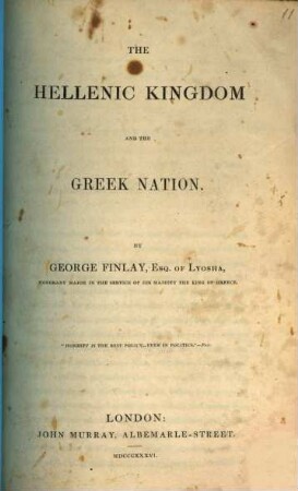 The Hellenic Kingdom and the Greek Nation