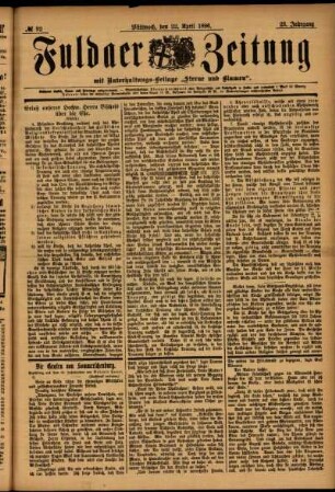 Ausgabe vom Mittwoch, den 22. April 1896.