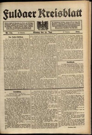 Ausgabe vom Montag, den 16. Juni 1913.