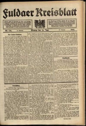 Ausgabe vom Montag, den 16. Juni 1913.