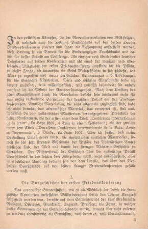 I. Die Vorgeschichte der ersten Friedenskonferenz