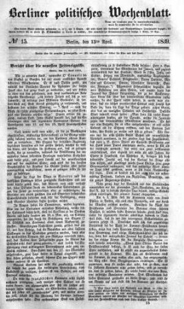 No 15, 13. April 1839