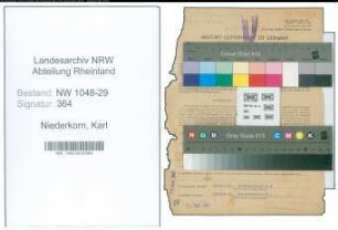 Entnazifizierung Karl Niederkorn , geb. 28.06.1888 (Beamter)