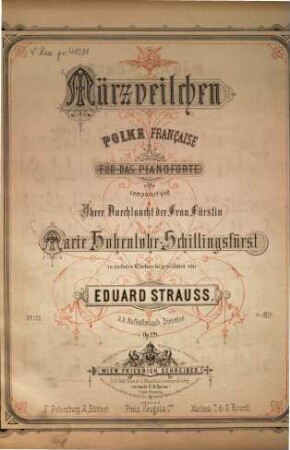 Märzveilchen : Polka francaise für d. Pianoforte ; op. 129