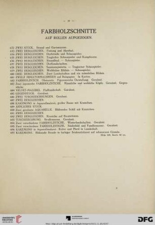 Farbholzschnitte auf Rollen aufgezogen (Nr. 672-697)